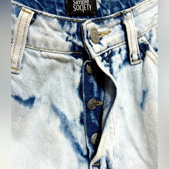 Simple Society Button Fly acid washed retro jeans - Picture 4 of 9